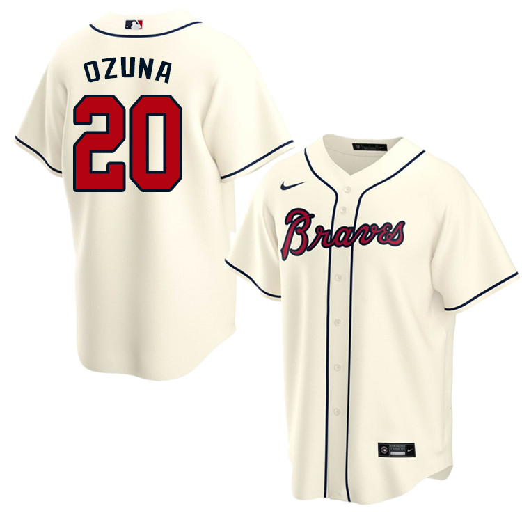 Nike Men #20 Marcell Ozuna Atlanta Braves Baseball Jerseys Sale-Cream